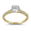 varitsa-jewellers - Solid 14K Yellow Gold Solitaire Round Clear Engagement Ring - 01WS01